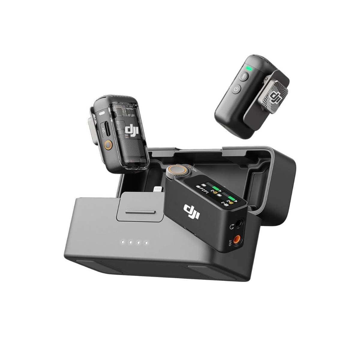 DJI Mic 2 Wireless Microphone System with 32 Bit Float Recording, Intelligent Noise Cancellation, Built In Storage, Long Range Transmission and Charging Case for Vlogging, Interviews and Professional Audio Recording