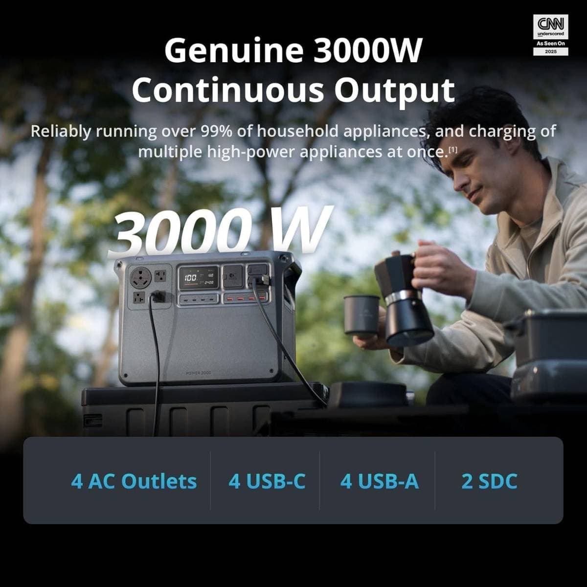 DJI Power 2000 Portable Power Station – 2048 Wh High‑Capacity Energy Storage with 3000 W Continuous Output, Fast Recharge, Multiple Ports, Solar/Car/Grid Compatibility for Home Backup, Outdoor & Professional Use, (Best Price IN INdia) thumbnail 2