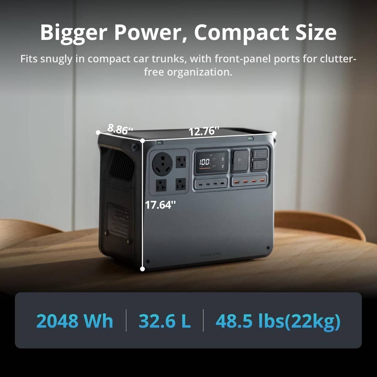 DJI Power 2000 Portable Power Station – 2048 Wh High‑Capacity Energy Storage with 3000 W Continuous Output, Fast Recharge, Multiple Ports, Solar/Car/Grid Compatibility for Home Backup, Outdoor & Professional Use, (Best Price IN INdia) thumbnail 6