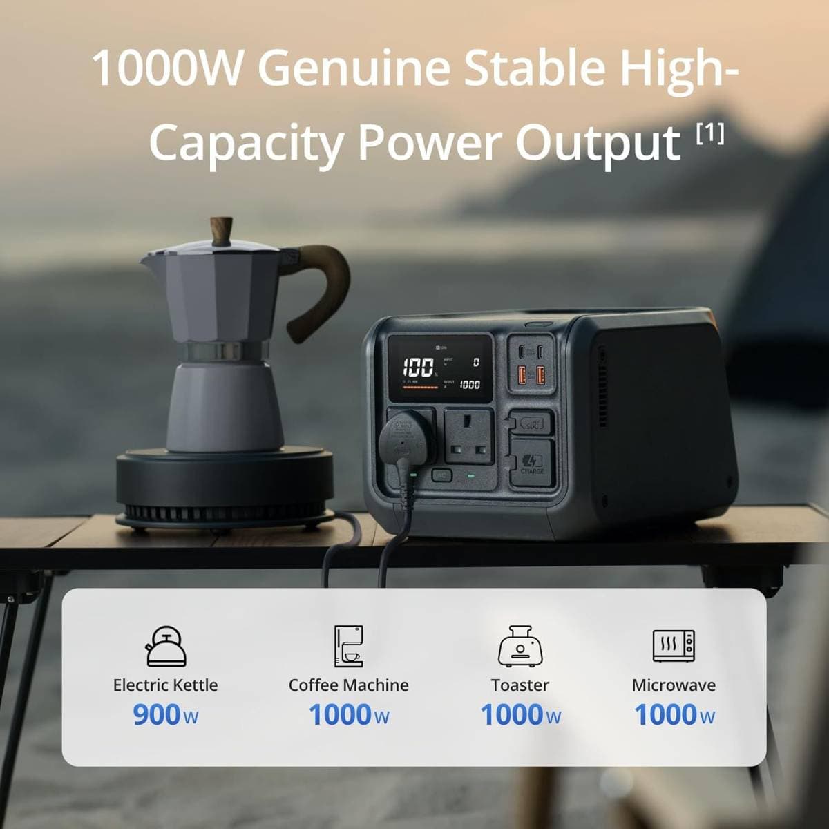 DJI Power 500 Portable Power Station, 512Wh LFP (LiFePO4) Battery, 70-Minute Fast Charging, 1000W Max Output, Soalr Generator for Home Backup, Camping & RVs, Off-grid, Power Outage thumbnail 3