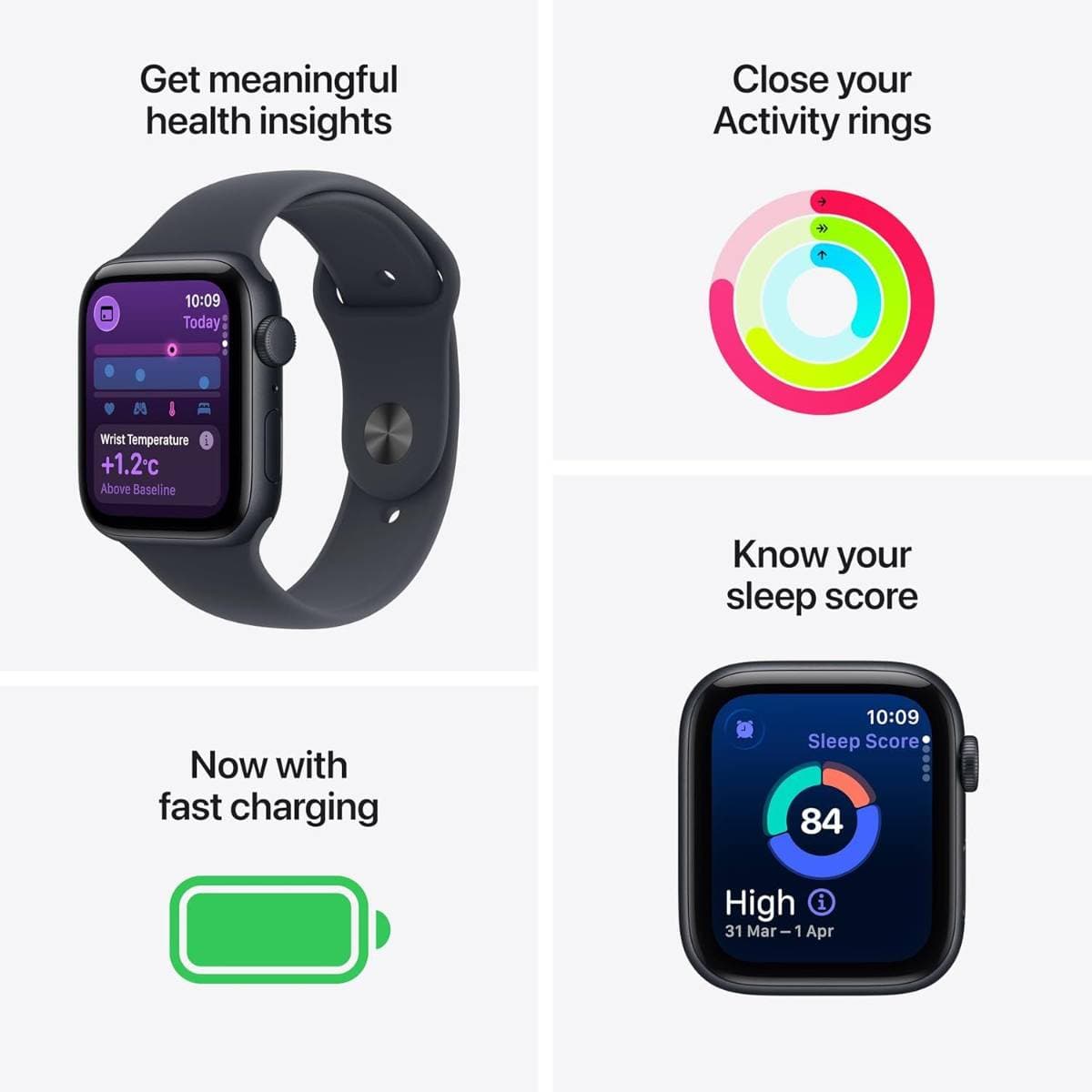 Apple Watch SE 3 GPS + Cellular 40mm Midnight Aluminium Case with Midnight Sport Band S/M | Always-On Retina Display | S10 Chip | Fitness & Health Tracking | 50m Water Resistant | Smartwatch for iPhone thumbnail 4