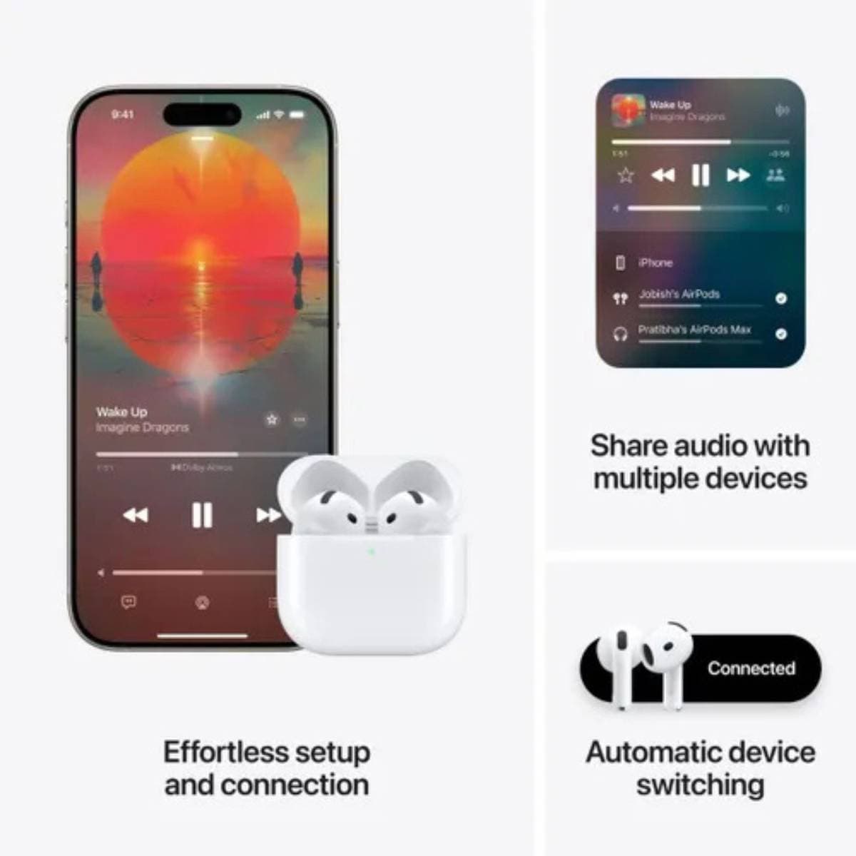 Apple AirPods 4 with Active Noise Cancellation | USB-C Charging Case with Speaker | Adaptive Audio | Personalized Spatial Audio | H2 Chip | Wireless Earbuds for iPhone thumbnail 6