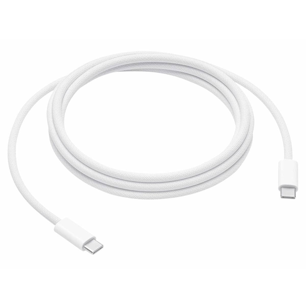 Apple 240W USB-C to USB-C Charge Cable 2 Meter Fast Charging PD 3.1 Braided Cable for iPhone 15 Series, iPad, MacBook Pro, MacBook Air Data Sync White thumbnail 1