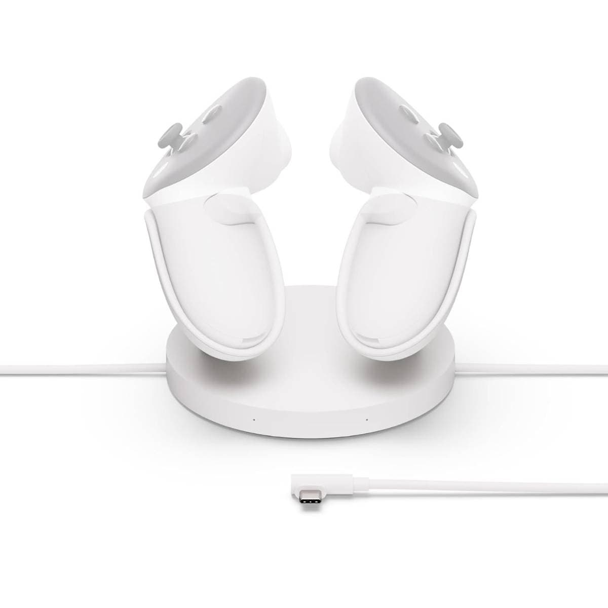 Meta Quest Compact Charging Dock - Works with Meta Quest 3/3S - Extended Headset Charging Cable - Wireless Charging for Touch Plus Controllers