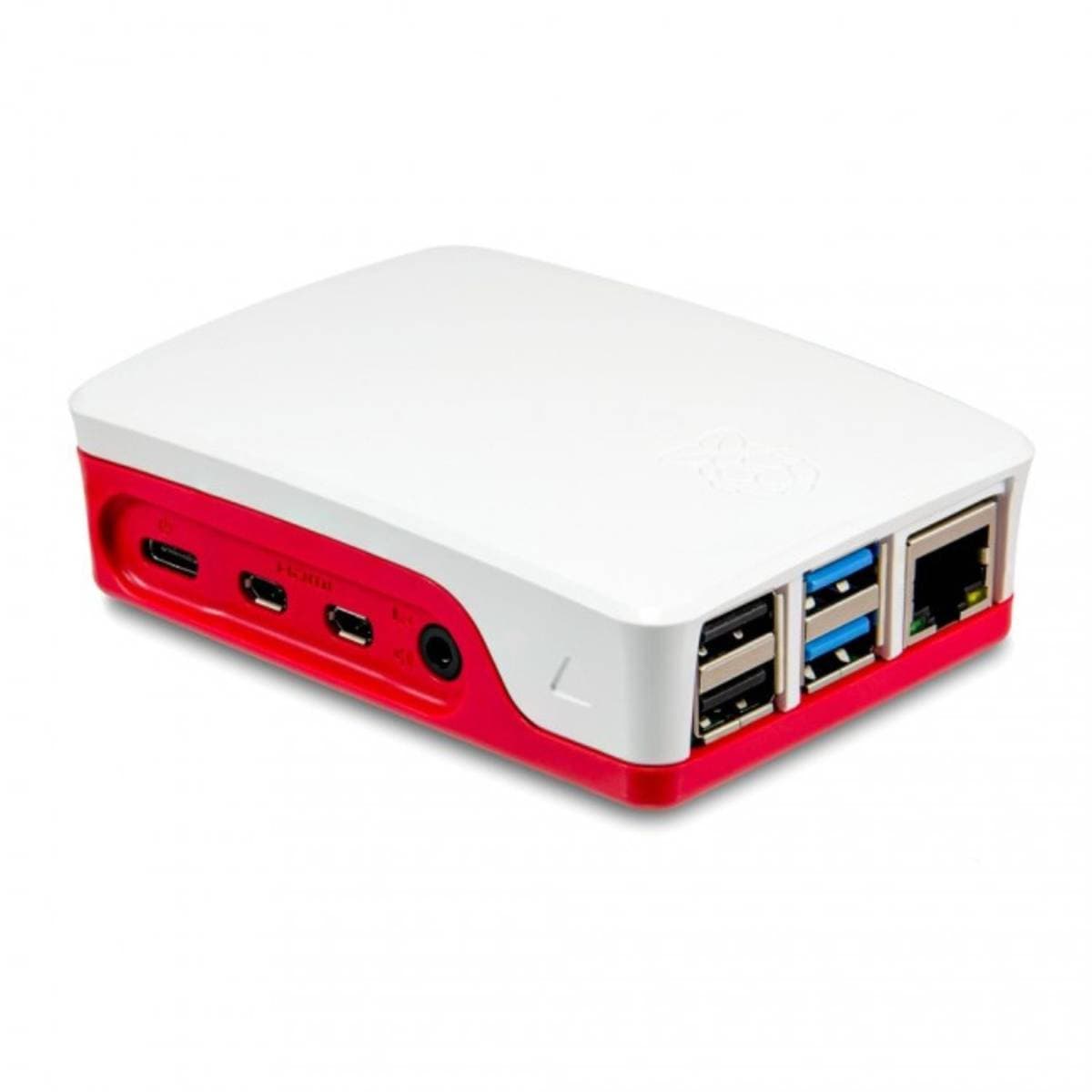 Official Raspberry Pi 4 Case Red‑White – Durable ABS Protective Enclosure for Raspberry Pi 4 Model B – Easy Snap‑Fit Design with Full Port Access