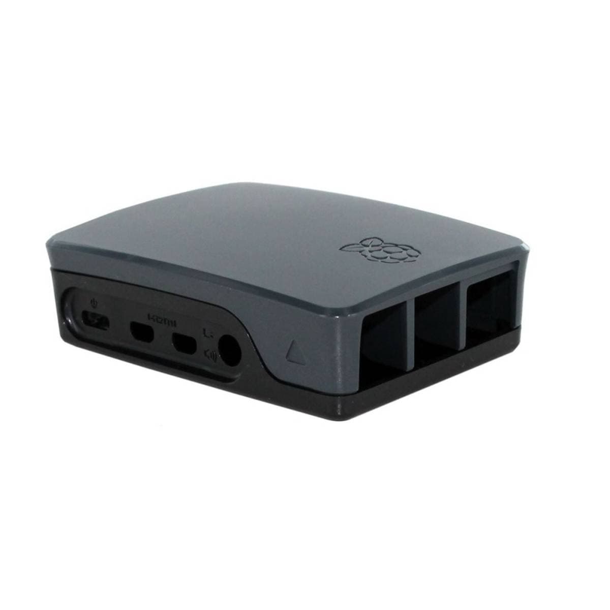 Official Raspberry Pi 4 Case Black & Grey – Durable ABS Protective Enclosure for Raspberry Pi 4 Model B – Snap-Fit Design with Full Port Access & Anti-Slip Feet