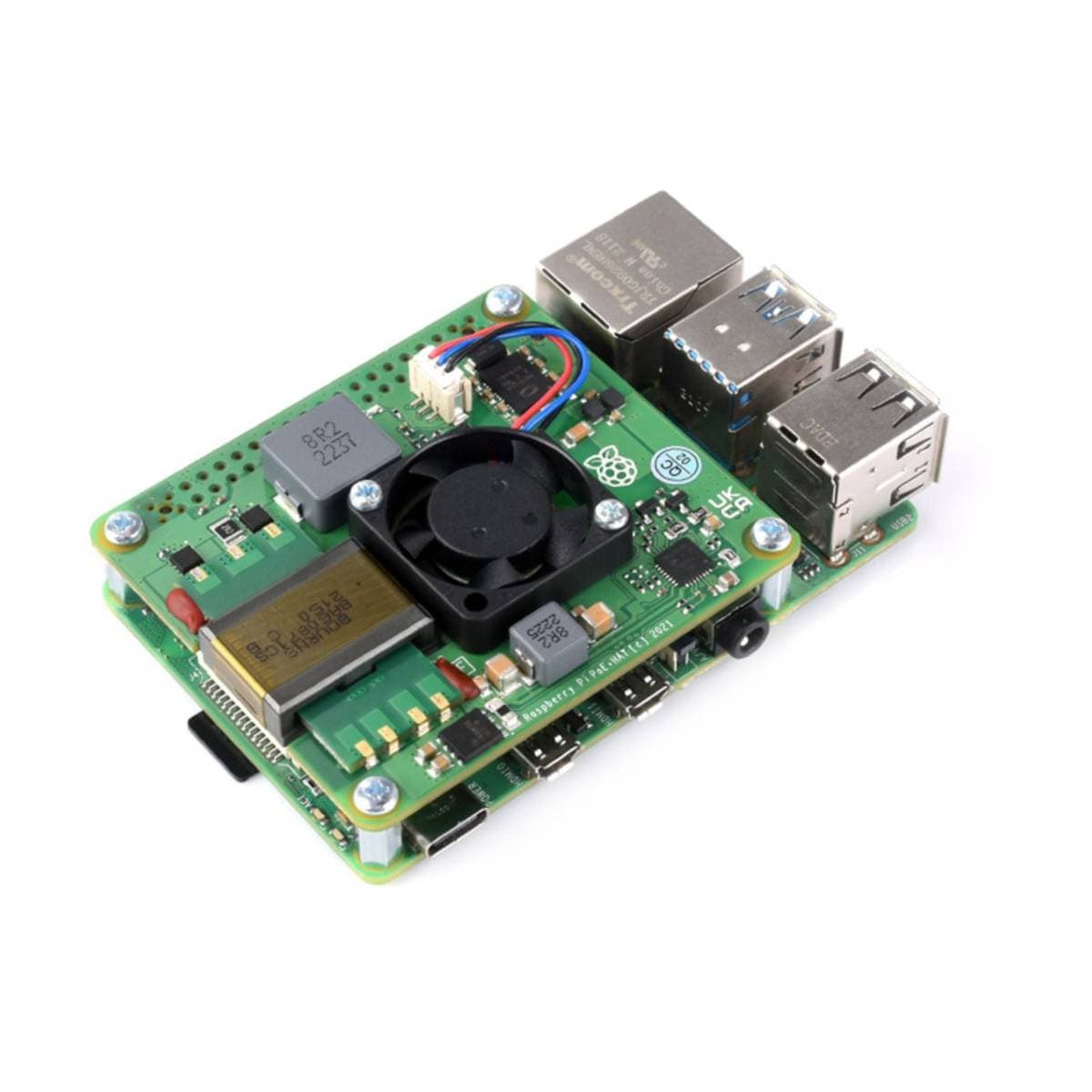 Power Over Ethernet (PoE) HAT for Raspberry Pi 3 B | PoE Expansion Board | IEEE 802.3af Compatible | Integrated Cooling Fan | Easy Plug‑and‑Play Power Solution
