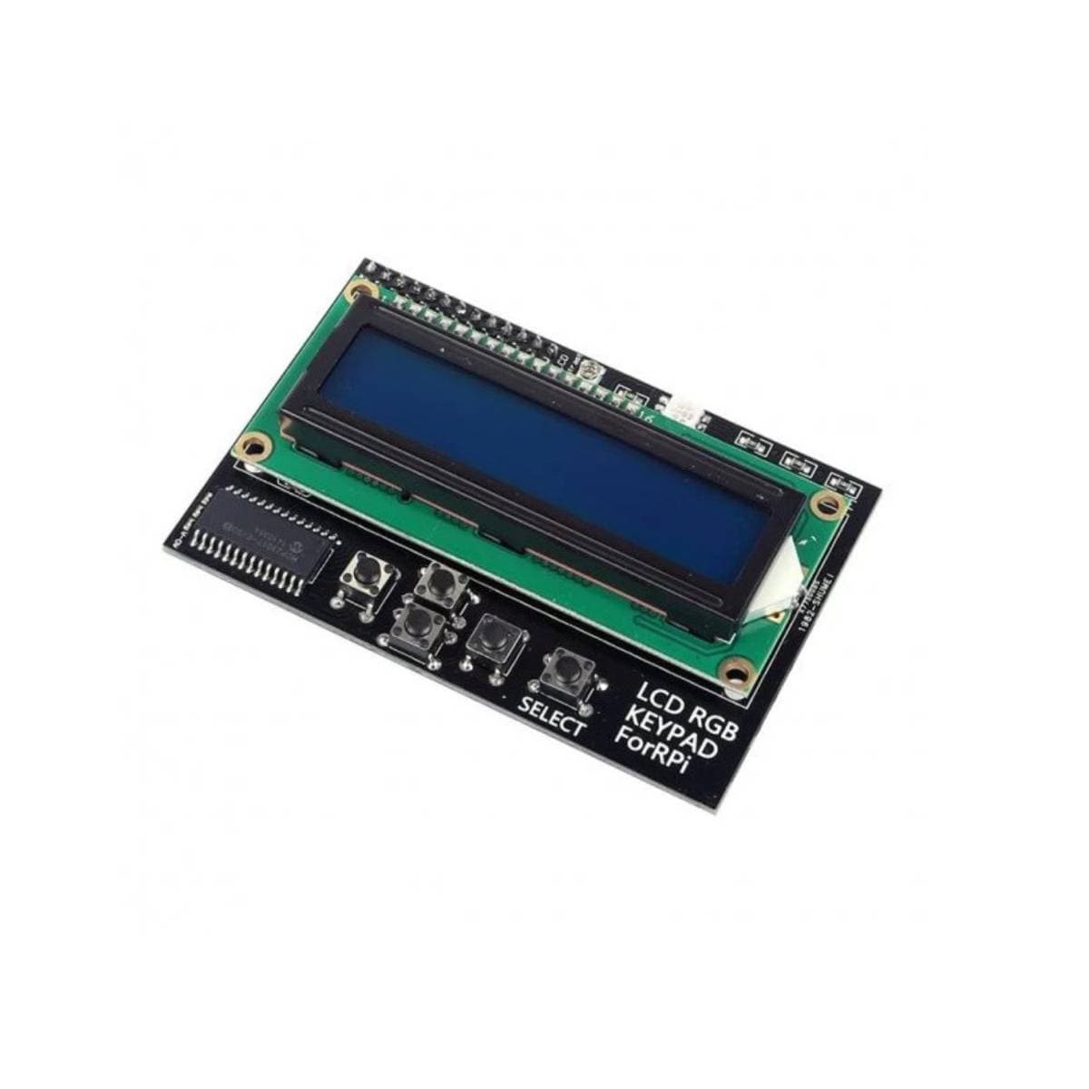 LCD1602 RGB LCD HAT with Keypad for Raspberry Pi | 16×2 Character Display | RGB Backlight | GPIO HAT Add‑on with Navigation Keys