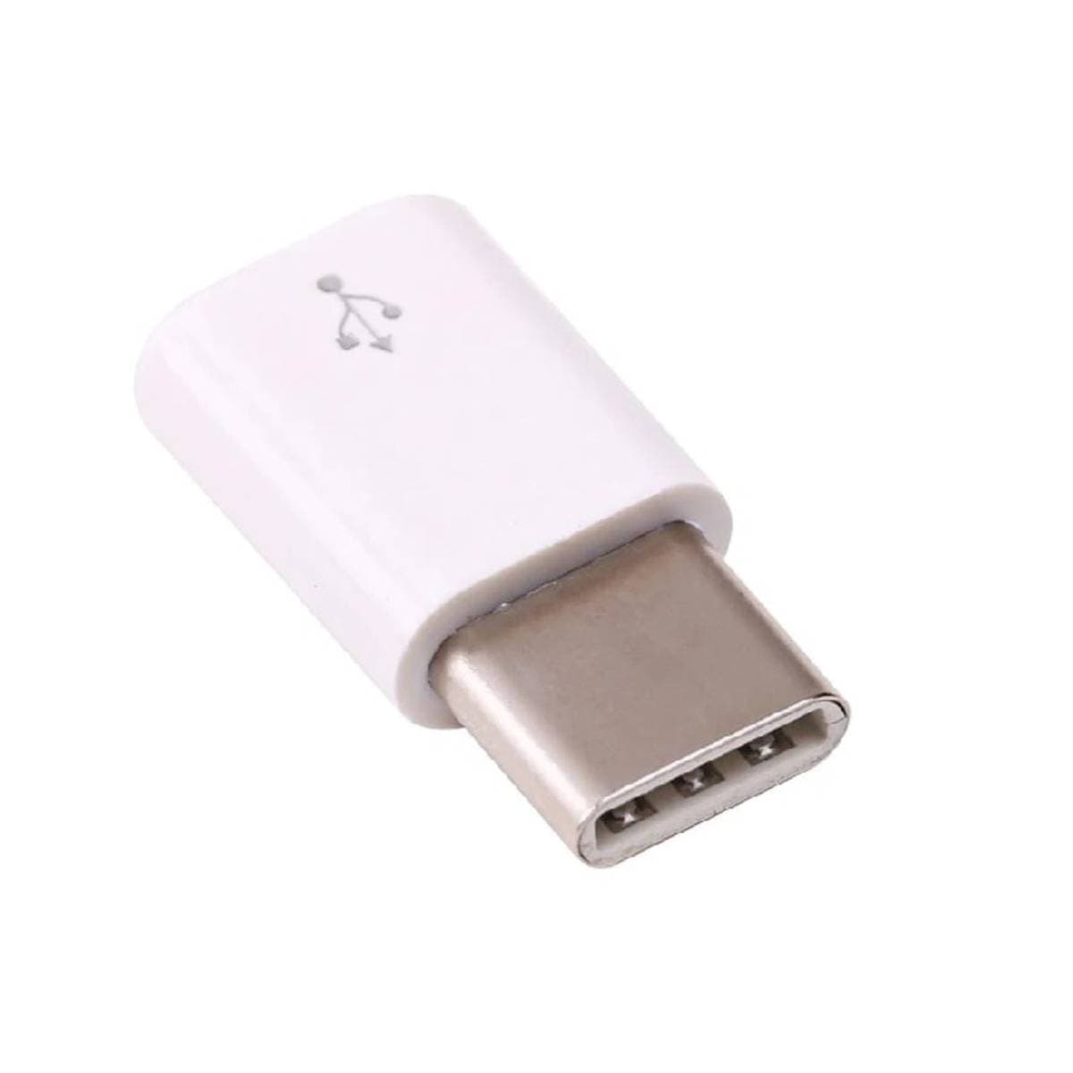 Micro USB-B Female to USB Type-C Male Converter Adapter (White) for Raspberry Pi 4 | USB OTG Power & Data Adapter | Compact USB-C Converter