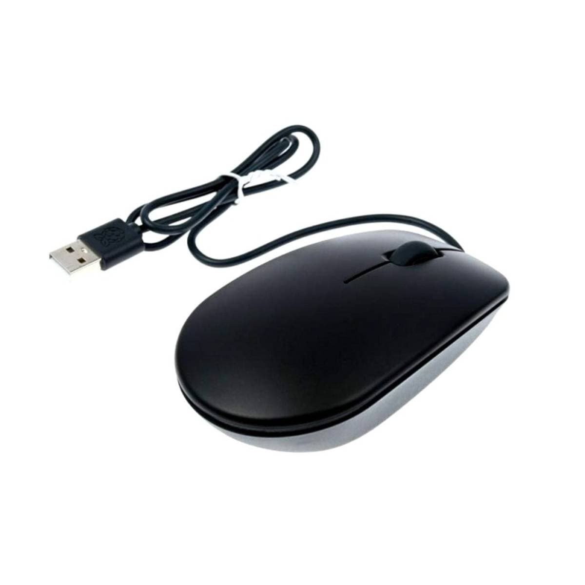 Official Raspberry Pi USB Optical Mouse Black Grey Wired 3 Button Scroll Wheel Ergonomic Design for Raspberry Pi PC and Laptop
